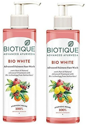 BIOTIQUE Bio Advanced Ayurveda Bio White Advanced Fairness Ambz (Pack of 2) Face Wash(400 ml)