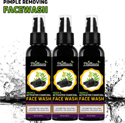 Phillauri Activated Charcoal  Oil Control For Oil Free & Clear Skin Face Wash(300 ml)