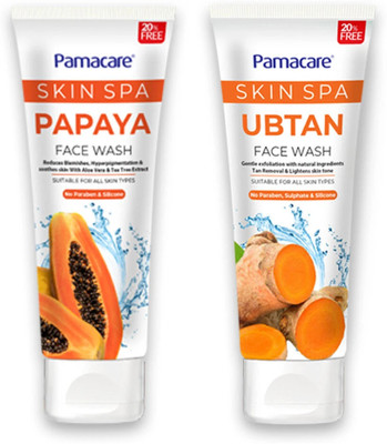 Pamacare Facewash Papaya and Ubtan (Pack of 2) 120ml X 2 Face Wash(240 ml)