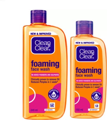 Clean & Clear Foaming Face wash 390ml| Clinically proven| Pimple & Acne removal  Face Wash(390 ml)