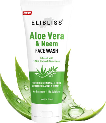 ELIBLISS Aloe Vera & Neem for Acne Control and Pore Cleansing Gel  Face Wash(75 ml)