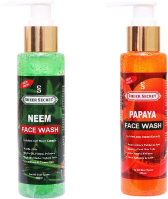 Sheer Secret Neem  100gm and Papaya  100gm Face Wash(200 g)