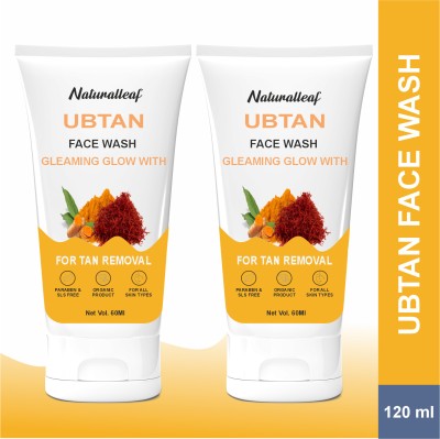 Naturalleaf Ubtan Natural forDry Skin with Turmeric & Saffron for Tan removal and brightning  Face Wash(120 ml)