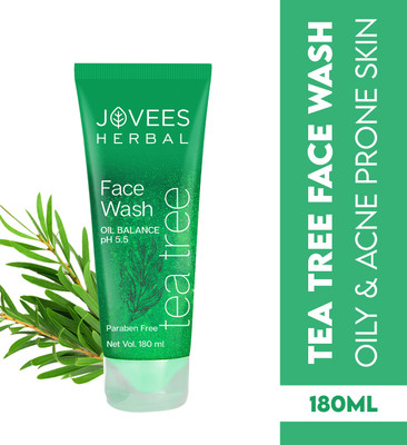 JOVEES Herbal Tea Tree Oil Control For Women/Men | Treats Acne & Pimples | Clean and Clear skin | For Oily and Sensitive Skin | Paraben and Alcohol Free  Face Wash(180 ml)