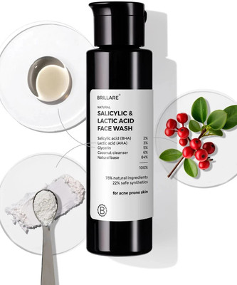 BRILLARE Salicylic & Lactic Acid , Acne Prone Skin, 100% natural facewash Face Wash(100 ml)