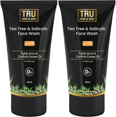 TRU HAIR & SKIN Tea Tree  for Deep Cleansing & Acne-Free Skin - Pack of 2 Face Wash(200 ml)