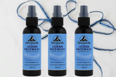 Deeparth Ocean Facewash Pack-3 Gentle Oil Control Cleanser 100ml Paraben Free Face Wash(100 ml)