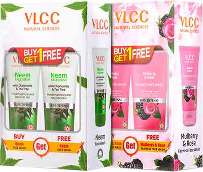 VLCC Mulberry & Rose and Neem  - Buy One Get One  Face Wash(600 ml)