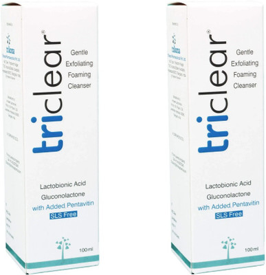 TRICLEAR Gentle Exfoliating Foaming Cleanser Pack Of 2 | 100mL each Face Wash(200 ml)