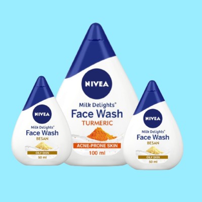 NIVEA 1 Turmeric 100ml & 2p Besan 50ml facewash Set of 3 Face Wash(200 ml)