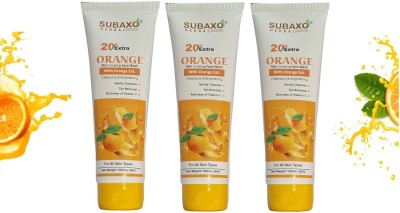 Subaxo HERBAL orange Tan Removal/Men&Women (Pack Of 3 each120ml) Face Wash(360 ml)