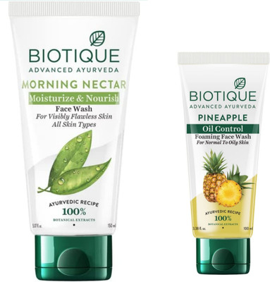 BIOTIQUE Morning Nectar  150ml & Pineapple  100ml. Face Wash(250 ml)