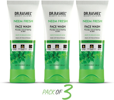 DR.RASHEL Neem with Natural Extracts for Clear & Acne-Free Skin | All Skin Types Face Wash(300 ml)