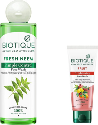 BIOTIQUE Fresh Neem  200ml & Fruit  50ml Face Wash(250 ml)