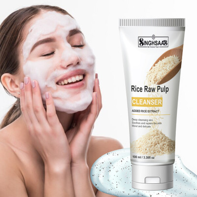 SINGH SAAB Rice Raw Pulp Cleanser - Hydrating & Deep Cleansing , Removes Excess Oils & Reduce Blemishes Face Wash(100 ml)