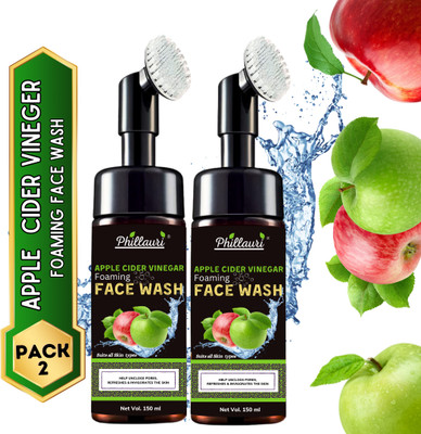 Phillauri Apple Cider Vinegar Deep Cleanse with Aloe Vera & Basil Foaming Face Wash(300 ml)