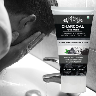 IBFEN Charcoal  | Men & Women | Eliminates 2x Pollution Restores Skin Cells Face Wash(200 ml)
