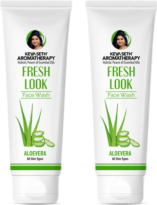 KEYA SETH AROMATHERAPY Fresh Look Aloe Vera Gel  Deep cleanser Soothes Nourishes Reduces Blemishes & Moisturizing for All Skin Type, 100ml (Pack of 2) Face Wash(200 ml)