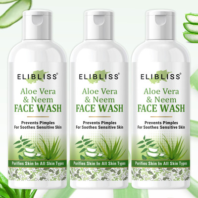 ELIBLISS Refresh Neem Face wash for All Skin Types with Neem Extracts  Pack of 3 Face Wash(150 ml)