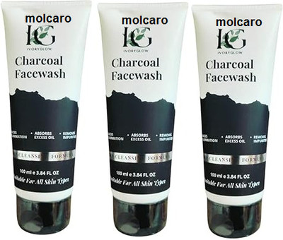 MOLCARO iG CHARCOAL FACE WASH PACK OF 3 Face Wash(100 ml)