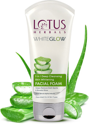 LOTUS HERBALS Herbals WHITEGLOW 3 in 1 Deep Cleansing Skin Whitening Facial Foam Face Wash(50 g)