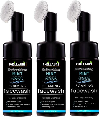 Phillauri Refreshing Mint Cool Foaming , With Built-in FACE BRUSH For Deep Cleansing, Infused With Natural Actives and Menthol, Removes Dirt, Refreshes Skin Face Wash(450 ml)