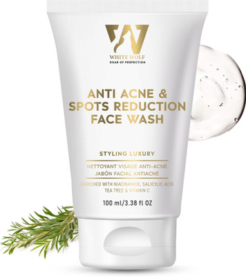 White Wolf Anti Acne & Spot Reduction For Men Reduce Pimple And Dark spots, Anti Acne Face Wash(100 ml)