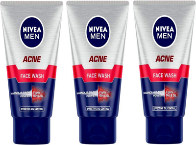 NIVEA 3pc Acne 50gm Fw Set of 3 Face Wash(150 ml)