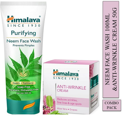 HIMALAYA Purifying neem face wash 100ml and anti-wrinkle cream 50g (combo pack) Face Wash(100 ml)