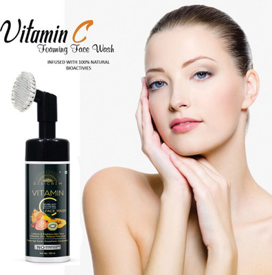 Desi Crew Brightening Vitamin C Foaming  with Built-In Face Brush for deep cleansing - No Parabens, Silicones Skin Brightning & Lightning For all skin types- Foaming  100 ML Face Wash(100 ml)