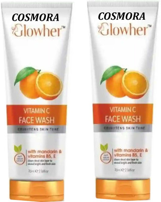 COSMORA GLOWHER VITAMIN - C FACEWASH FOR CLEANSING & GLOWING SMOOTH SKIN PACK OF - 2 Face Wash(140 g)