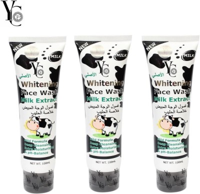YC Milk Extract  for glowup (Pack of 3) 3x100ml Face Wash(300 ml)