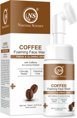 Nuerma Science Coffee Foaming  with Vitamin C & Mulethi Extract (Mild with No Tear formulation) for Skin Exfoliation, Even Tone Skin, Acne Control, Pores Clear & Fresh & Glowing Skin Tone Face Wash(150 ml)