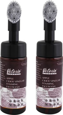 Victoria London Apple Cider Vinegar Foaming Facewash Pack of 2 (150ML Each) – Deep Cleansing for Glowing Skin Face Wash(300 ml)