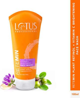 Lotus Professional Retemin Plant Retinol & Natural Vitamin C  | Whitening & Anti-Ageing Face Wash(100 g)