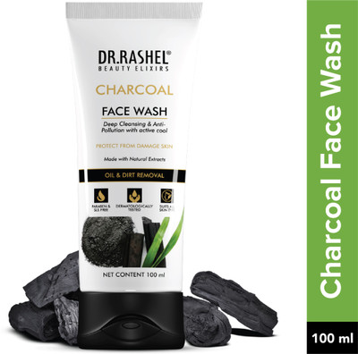 DR.RASHEL Charcoal with Activated Charcoal & Liquorice for Oil Control | All Skin Types Face Wash(100 ml)