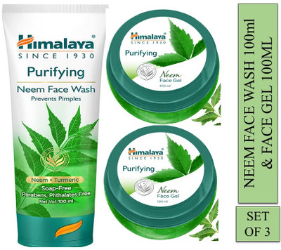 HIMALAYA Purifying neem face wash 100ml and purifying neem face gel 100ml (SET OF 3) Face Wash(300 ml)
