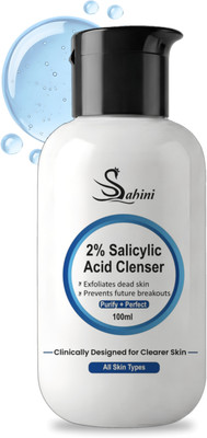 sahini 2% Salicylic Acid Cleanser for Acne Prone Skin | Removes Excess Oil & Dead Skin | Prevents Breakouts Face Wash(100 ml)