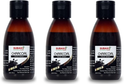 Subaxo Herbal Charcoal  3 Pc Each 100 ml Face Wash(300 ml)