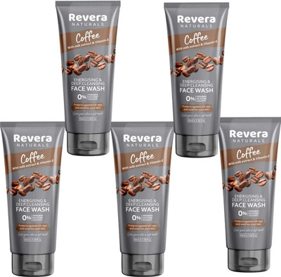 Revera COFFEE FACEWASH FOR DEPP CLEANSHING & SOOTHES SKIN PACK OF 100ml x 5 Face Wash(500 ml)