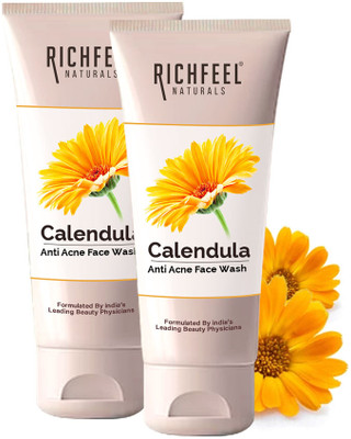 RICHFEEL Anti Acne Calendula  | For Acne & Pimple 100 gm (Pack of 2) Face Wash(200 g)