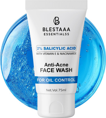 blestaaa essentialss 2% Salicylic Acid For Oily Skin | Anti Face Cleanser With Niacinamide & Vitamin E For Acne Face Wash(75 g)