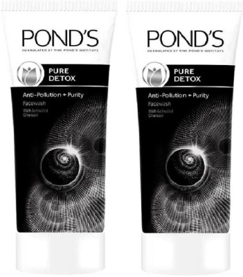 POND's Pure Detox Anti-Pollution Purity  With Activated Charcoal, 50 g x 2 Face Wash(100 g)