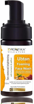 DRONTIKA WILD & PURE Ubtan Foaming  with Turmeric and Saffron for Tan Removal - Ayurvedic and Organically Pure Face Wash(150 ml)