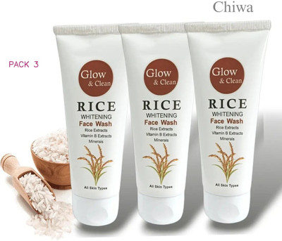 CHIWA Fresh Whitening  with Glow Rice Water 3x100ml Bottles Face Wash(300 ml)