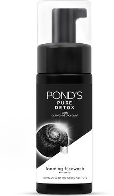 POND's Pure Detox Foaming Pump Facewash for Pollution-free glow,with Activated Charcoal Face Wash
