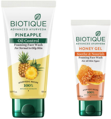 BIOTIQUE Pineapple 150ml & Honey 100ml Facewash Face Wash(250 ml)