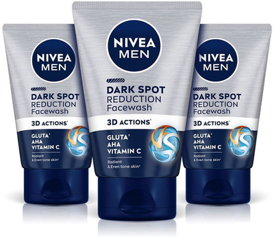 Nivea Men Dark Spot Reduction Cleanser Combo, with Vitamin C, AHA, For Even Tone Skin Face Wash(300 g)