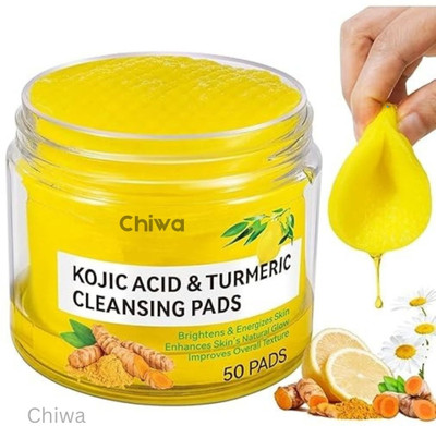 CHIWA Brightening Turmeric & Kojic Acid Cleansing Pads for Clear Skin Face Wash(50 g)