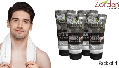 ZORDAN Herbals Advance Charcoal face wash pack of 4 ( 240 ml ) Face Wash(240 g)